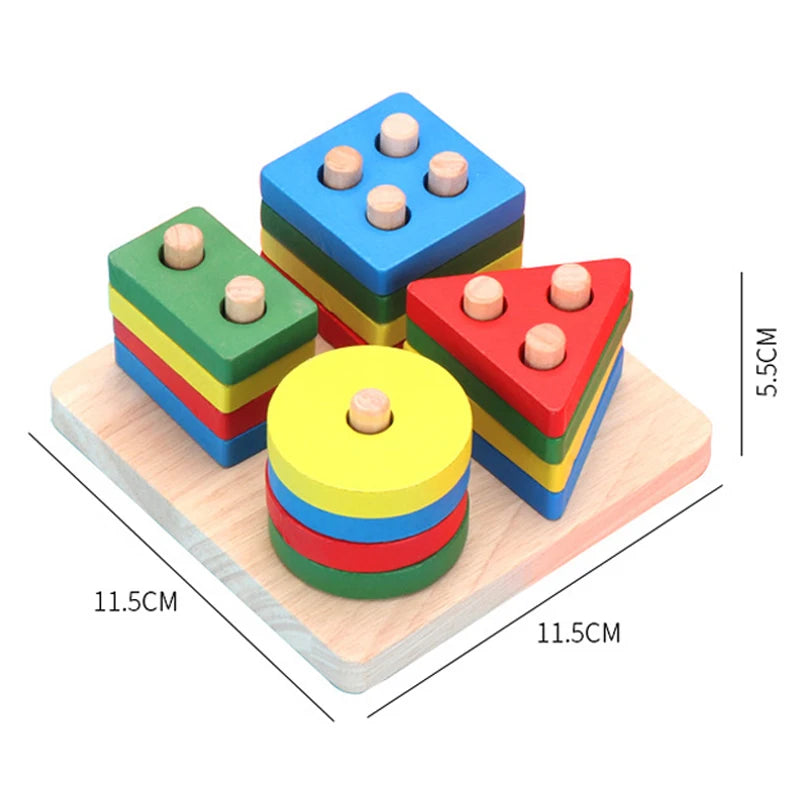 Montessori Wooden 3D Puzzle- Early Learning Toys for Toddlers