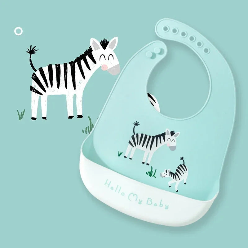 Waterproof Silicone Baby Bib with Food Catcher
