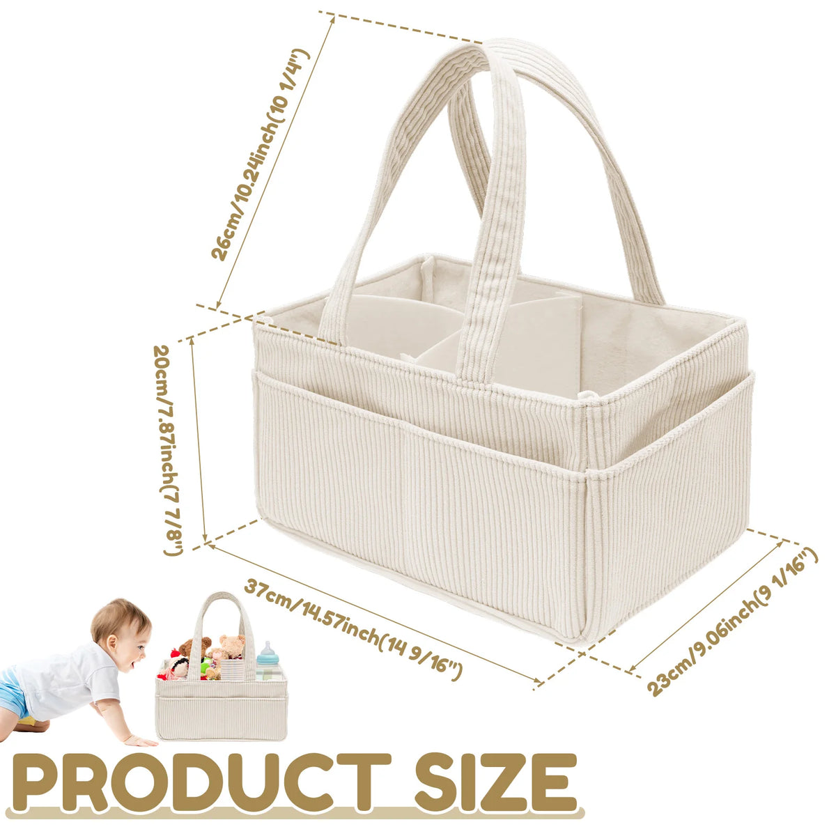 Portable Baby Diaper Caddy Organizer