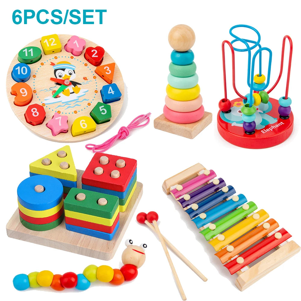 Montessori Wooden 3D Puzzle- Early Learning Toys for Toddlers