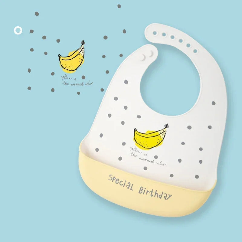 Waterproof Silicone Baby Bib with Food Catcher