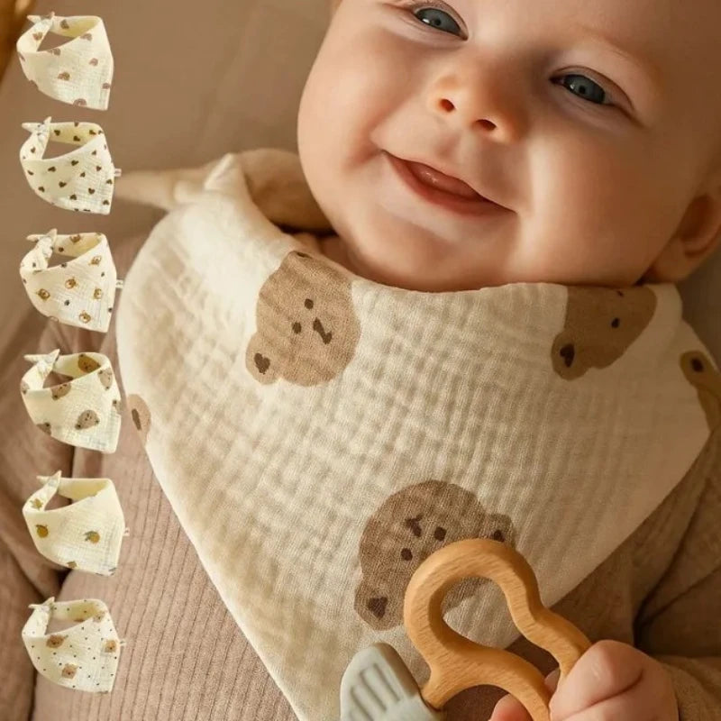 6-Pack Cotton Baby Bibs-Soft Absorbent