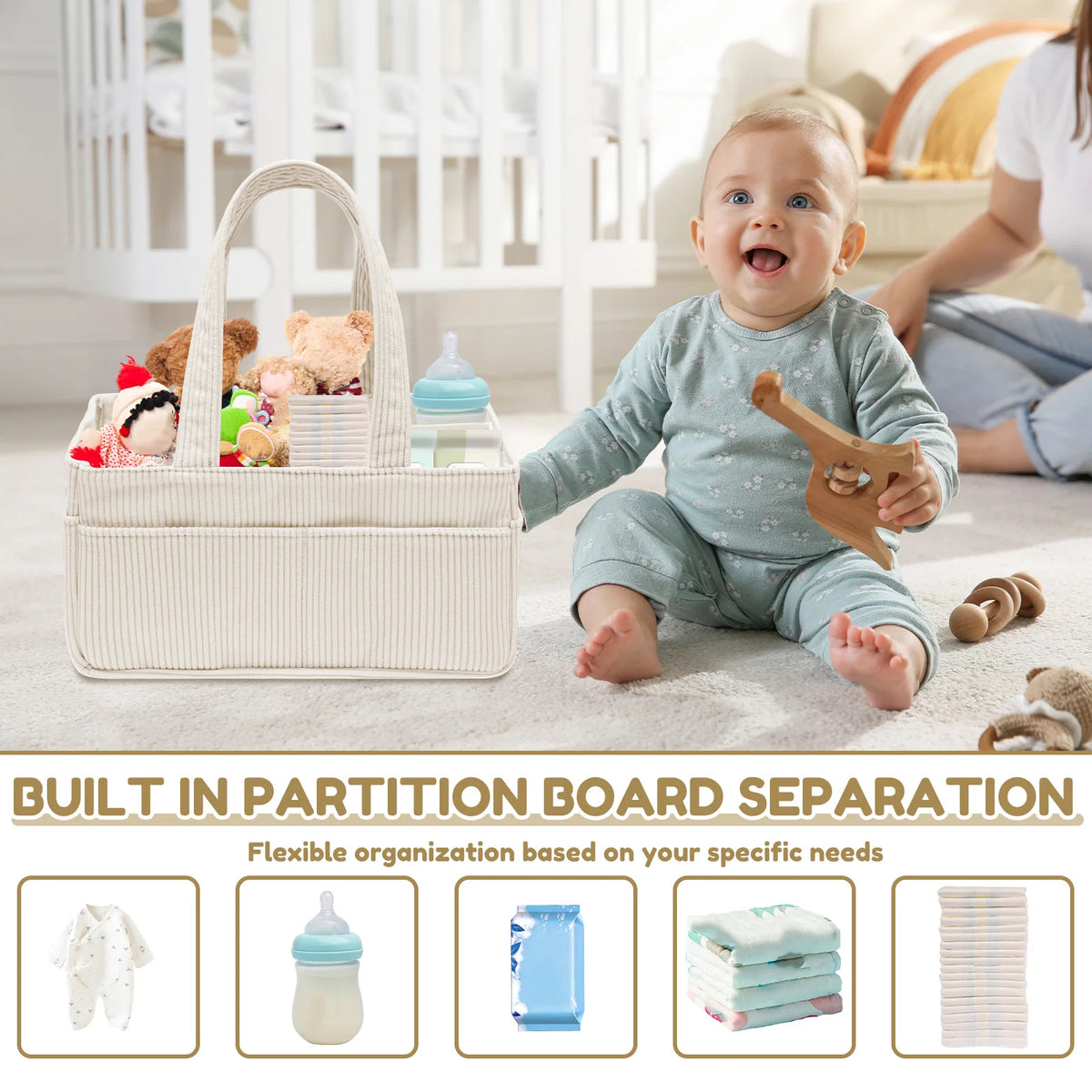 Portable Baby Diaper Caddy Organizer
