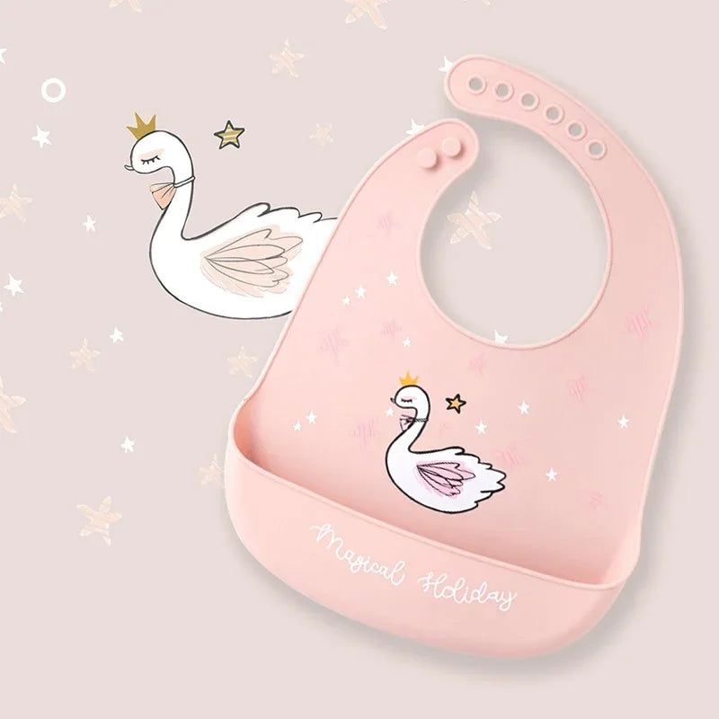 Waterproof Silicone Baby Bib with Food Catcher