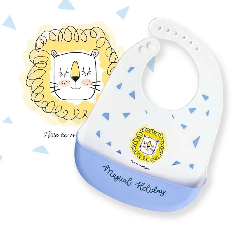 Waterproof Silicone Baby Bib with Food Catcher
