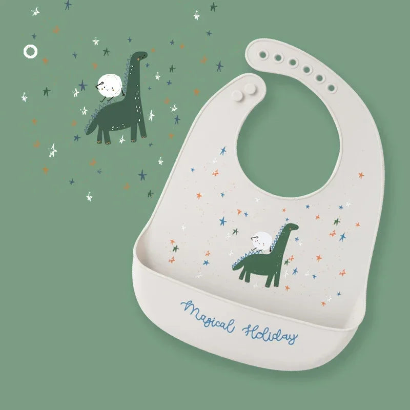 Waterproof Silicone Baby Bib with Food Catcher