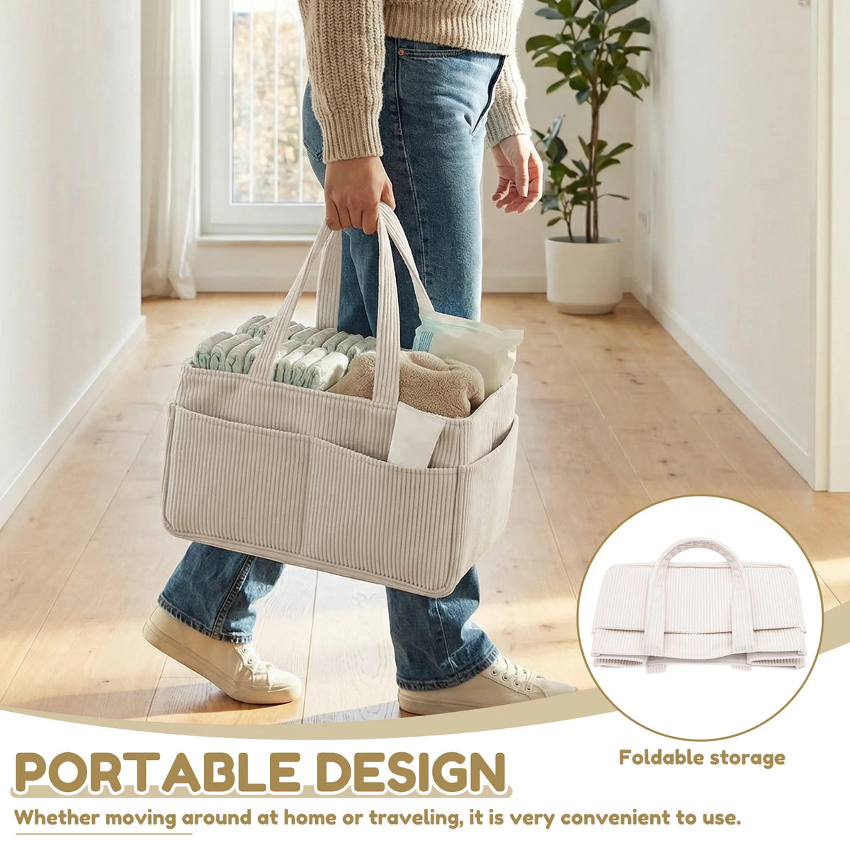 Portable Baby Diaper Caddy Organizer