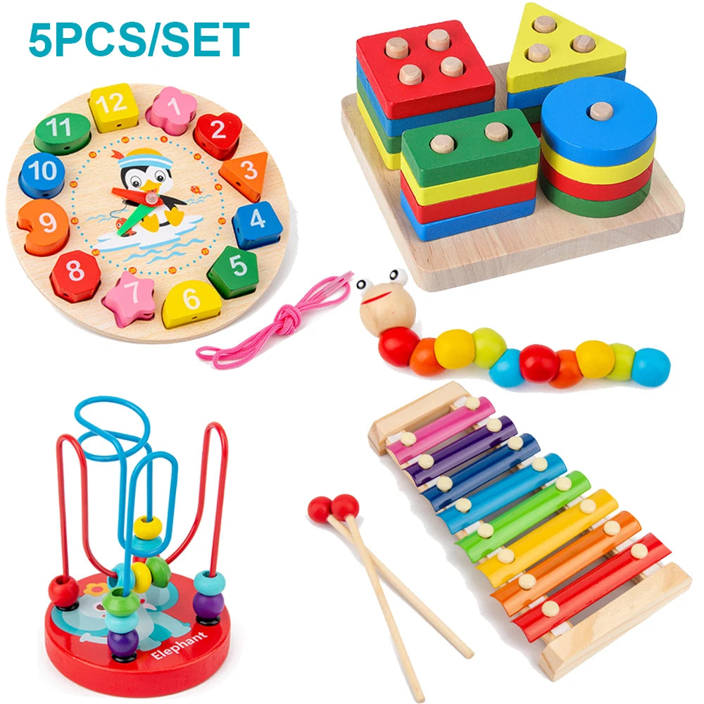 Montessori Wooden 3D Puzzle- Early Learning Toys for Toddlers