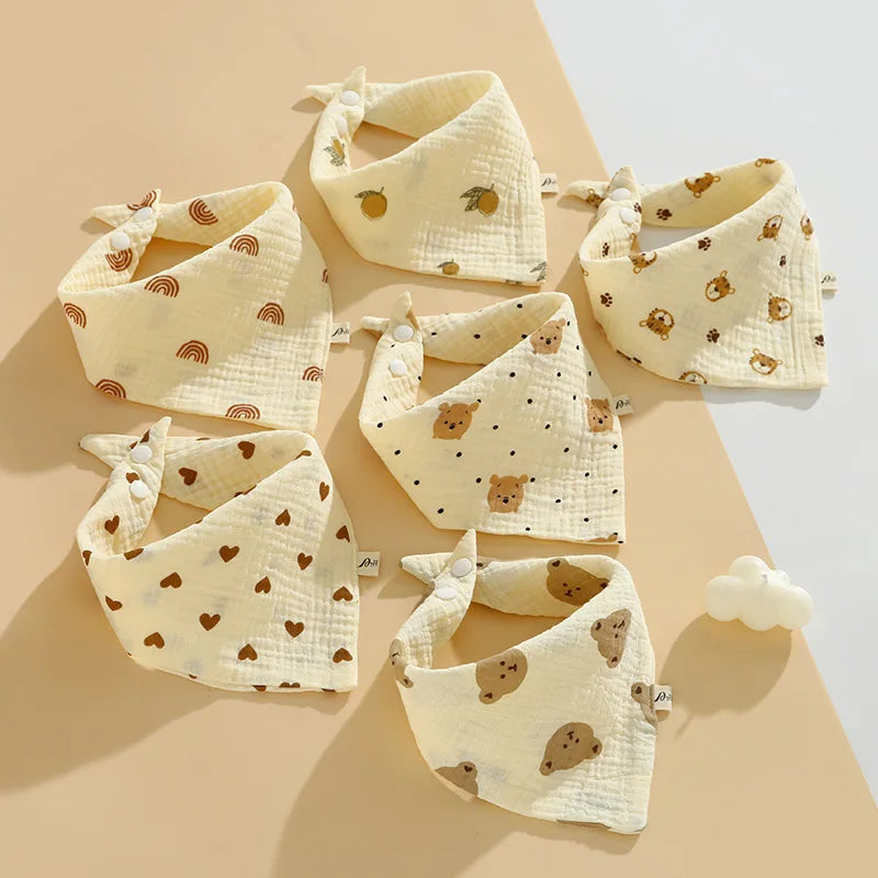 6-Pack Cotton Baby Bibs-Soft Absorbent