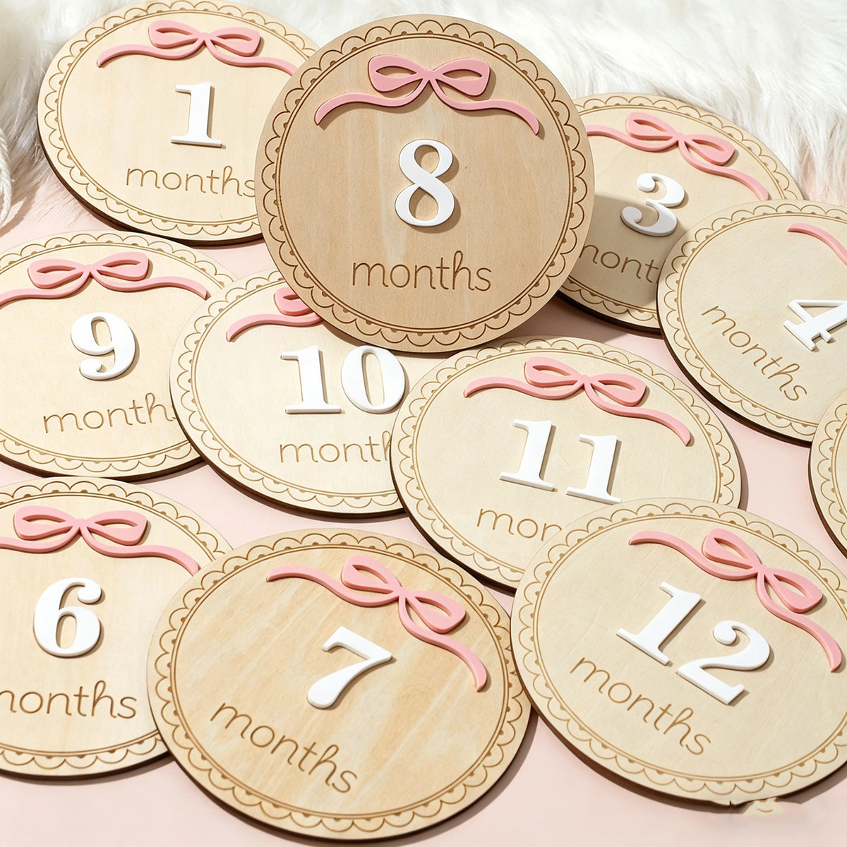 12-Piece Baby Monthly Milestone Cards-Photo Props for Newborns